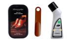 Sheppits Premium Shoe Shiner, Liquid Shoe Polish (Natural) & Shoe Horn (Maroon) Combo | Shoe Care Kit