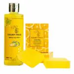 Golden Treez Lemon Facewash And Soap Paraben Free Natural Face Wash Extract Of Lemon & Alovera For All Skin Type & Pollutant Cleanser Pimple Anti Acne, 210 ml (Combo Pack Of 2)