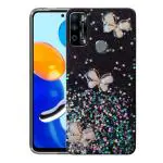 SROCK Infinix Smart 4 Plus, Tecno Spark 6 Air Back Case Cover for Girls | Sparkle Glitter | Stylish | Designer | for Ladies Women Back Case Cover for Infinix Smart 4 Plus, Tecno Spark 6 Air- Black