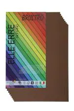 BRUSTRO Elle Erre Coloured Paper A4 Size 220 GSM Marrone Colour, Pack of 9 Sheets. with Textured Surface on one Side and Smooth on Other.