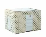 66L Large Capacity Clothing Storage Box with Steel Frame Support