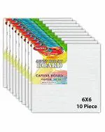 Variety Canvas Oil Painting White Canvas Board 6 x 6 Inch (Pack of 10)