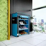 Fabura Shoe Rack in 4 Shelf with Cover in Blue & Black color