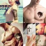 Temporary Tattoowala Jesus Black Pack 4 Temporary Tattoo Waterproof Long Lasting (2x4 inch)