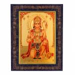 Hawai lord Hanuman Bajrangbali Gold Plated Wall Hanging Photo Frame 8.5x7inch SFDI00489BLKFRM