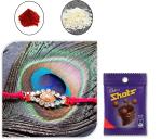 BHAKTI 2 SHAKTI MAKING WORSHIP SPECIAL Rakhi for brother | Bhaiya ki rakhi | Fancy rakhi for men with roli & akshat | Silver ball surrounding diamonds | Pack of 1 | With Chocolate Shots