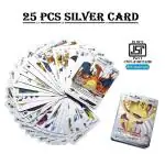 MOONZA Waterproof 25 Pcs Silver Pokemon TCG Card Box V Series Vmax Gx Playing Card (Silver)