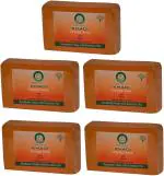Khadi Herbal Orange Bath Soap, 125 Gm Each (Pack Of 5)