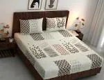 CAPYLYTE King Size Double Bed Cotton Fitted Bedsheet 78*72*8 inches with 2 Pillow Covers