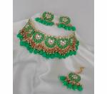 Gyaan Jewels Handmade Alloy Necklace, Earring and Maang Tikka Set Multicolor (Women) (Pack of 1) Free Size