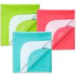 Cherilo Baby Dry Sheet For New Born Waterproof Bedsheet , 3 Small Size Pack (Sea Green + Pista Green + Salmon Rose)