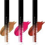 INOUR Primer+Matte Liquid Lipstick Combo Pack of 3 For Women - Multicolor 1 (Nude Brown,Hyper Pink,Real Red)(Waterproof, Non Transfer, Matte Finish)