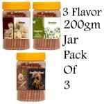 Nagana Loban,Jasmine & Sandal Wood Premium Dhoop Sticks 200gm Jar Pack Of 3 ( Unit Per Jar 125 )