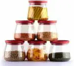 ODD M EVEN Plastic 6 Pcs Unbreakable Storage Jar, Idle for Kitchen- Storage Box Lid Food Rice Pasta Pulses Container, Round Containers for Kitchen -(MULTICOLOUR)