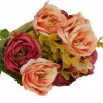 Special You Artificial Real Looking Multicolored Roses- 1 Bunch of 5 Flowers (Pot Not Included)