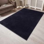 Saral Home Navy Blue Cotton Anti-Skid Carpet (180x270 cm)