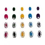 Comet Busters Multicolor Mix Assorted Oval Bindi Pack for Women (5mm, 7mm, 7mm, 9mm) (BIN1995) Pack of 1