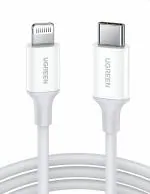 UGREEN 10493, USB C To Lightning Male to Male Cable For iPhone MFi-Certified 18W PD, 1m(White)