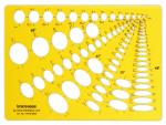 Traceease Geometric Combination Ellipse Master Template, 15 Degree, 30 Degree, 45 Degree and 60 Degree Plastic Ruler for Students