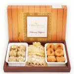 Jaiccha Ghasitaram Gifts-Lohri Sweets-Til Laddoo (Bhuga), Revadi and Khajoor Hamper-600 gms