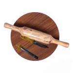 BUYER BROSS Wooden Chakla Belan Rolling Pin Board, Roti Maker in Combo Stainless Steel Durable Gas Lighter for Kitchen Stove and Peeler