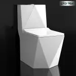 Plantex Commode for Toilet/One Piece Western Toilet/Commode with Soft Closing Toilet Seat - S Trap Outlet (Diamond/Glossy White)