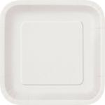 Tiki Times Bright White Square Paper Dessert Plates 18cm 16pk for all Theme Parties