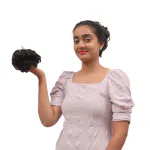 Thicklengths Human Hair Bun Hair Piece 100% Human Hair Real Human Hair Scrunchies Up do Hair Bun Hair Pieces for Women Girls Ponytail Extension Human Hair (Natural Black)