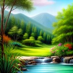 Love Creation 12x18 Size poster print for creative wall art- serenity-in-the-oasis-10620(Non Sticker)