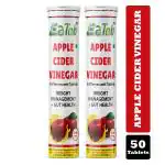 EATAB Apple Cider Vinegar In 25 Effervescent Tablets With Vitamin B12 | No Added Sugar (2 x 25 Tablets)