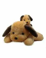 Tickles Plush Adroable Lying Dog with Baby Lightweight Stuffed Toy 20 cm 3Y and Above