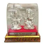 Robin Export Company 92.5% Silver Coated Best Diwali & Gift Item Laxmi Ganesha Idols Set for Puja 8Cm