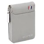 Storite Grey Leather 9 Slot Vertical Credit Debit Card Holder Money Wallet Zipper Coin Purse