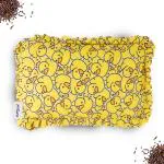 Bumtum Rai Mustard Seeds Pillow For Newborn Baby-Round Head Shaping Baby Pillow |Neck Support Pillow, 0-12 Months (chic Print, Yellow)