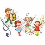 CVANU Kids Playing Music Vinyl Transparent Wall Sticker for Home Decor