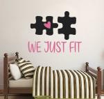 Lanstick Vinyl Multicolor We Just Fit Puzzle Image Self Adhesive Wall Sticker 24 inch