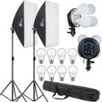 Eloies EL59DX Softbox Lighting, 2 Light Kit Photography Professional Continuous Studio Lights 50cm x 70cm Reflectors for Fashion Portrait Product Photography YouTube (2nos Light KIT)