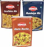 SATMOLA NAMKEEN COMBO : CORNFLAKES 300g + MUMBAIYA MIX 425g + KHATTA MEETHA 450g