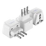 Ceptics India to Italy, Libya, Chile & More (Type L) Travel Adapter Plug - CE Certified - RoHS Compliant - 3 Pack (GP-12A-3PK)