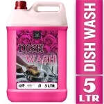 BLISS & BLUSH Dishwash Liquid 5 Liter Pink High Foam, Plant-Based, Kills 99.9% Germs, Safe for Sensitive Skin