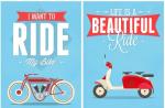 D E C O R A Motivational Quote 2 Poster Set Life is a Beautiful Ride- 12 X 16 Inch