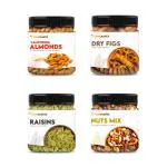 FARMCRAVES Premium Dry Fruits Combo Pack of Whole Almond + Raisins + Anjeer/Figs + Nutmix | 250Gm Each (Total 1 KG) | Tasty, Fresh & Healthy | High in Protein