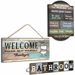 Chaka Chaundh - bathroom poster - bathroom posters with frame - bathroom quotes framed posters - bathroom etiquette poster - bathroom rules poster - (14 X 11 inches) (Bathroom Wall Plaque - Set of 3)