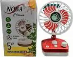 DAYBETTER Table Fan with Light Rechargeable Fan for Outdoor and Indoor | Rechargeable Battery Fan (18 cm x 18 cm x 24 cm) (Multicolor)