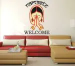 Lanstick Vinyl Multicolor Namaste Welcome Girl Image Self Adhesive Wall Sticker 24 inch