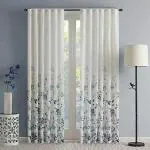 s23 3D Flowers Digital Printed Blackout Fabric Curtains for Bed Room Kids Room Living Room Home Window/Door/Long Door (Set of 1) 9feet