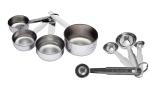 Finality Silver Stainless Steel Measuring Cup And Measuring Spoon (Combo Of 8)
