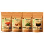 HerbsLand 100% Premium Sandalwood (Chandan), Neem Leaf, Multani Mitti Powder and Masoor Dal (Red Lentils-Seed) FacePack Powder For Face & Skin Care (100gm Each) (400 g)