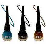 KINDED Midnight Black, Teal Green and Chocolate Brown Waterproof Smudgeproof Longlasting Liquid Eye Liner, 5 ml - Pack of 3