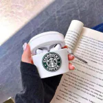 Sunny Fashion Soft Silicone Cover Compatible for AirPods 3 Case Cover with Keychain, Two Piece Design for AirPods 3 - Starbucks